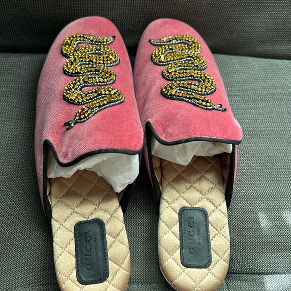 Gucci snake crystal pink slides brand new in box 40 $980 - Picture 4 of 5